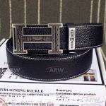 AAA Hermes Engraving Steel H Buckle Men's Leather Belt For Sale